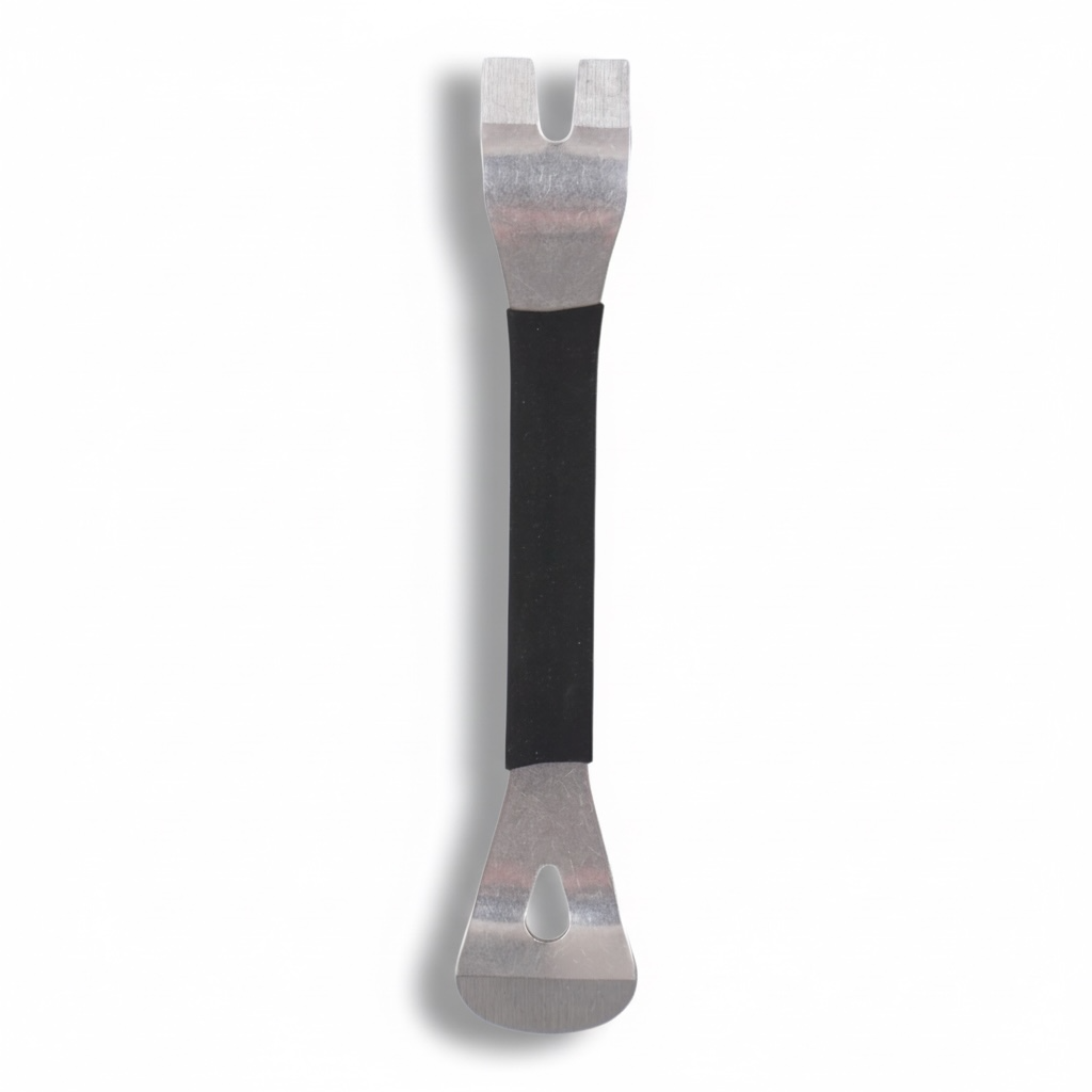 Metal lever for clips and moldings