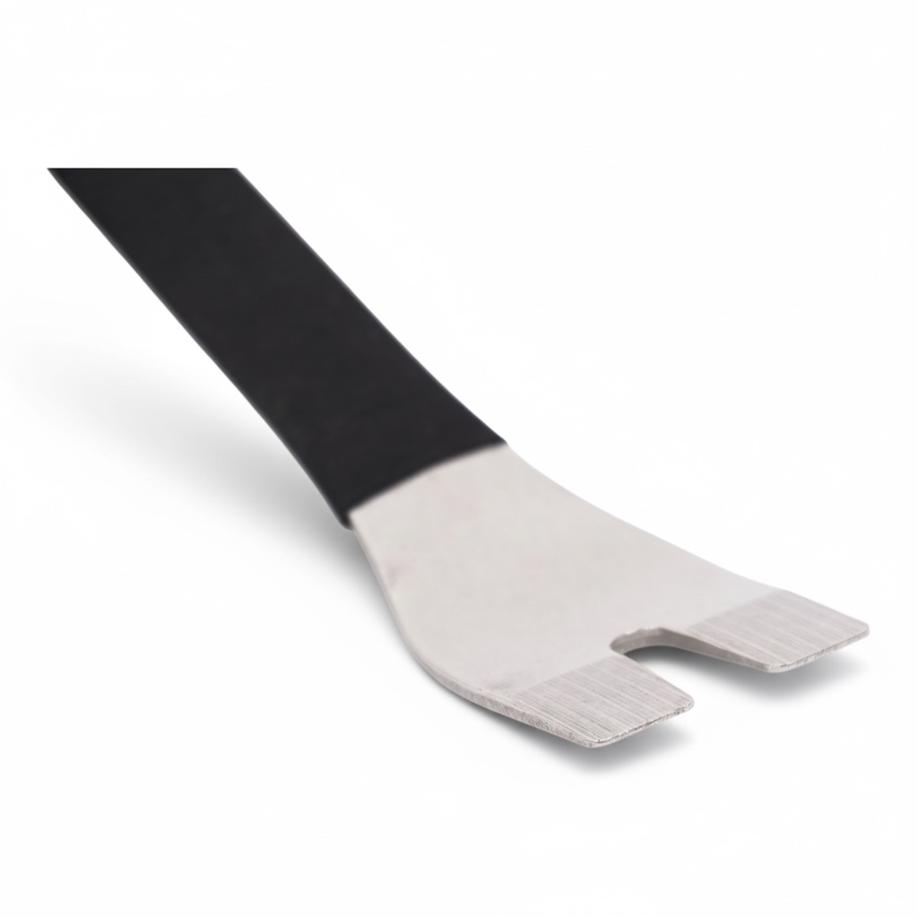 Metal lever for clips and moldings